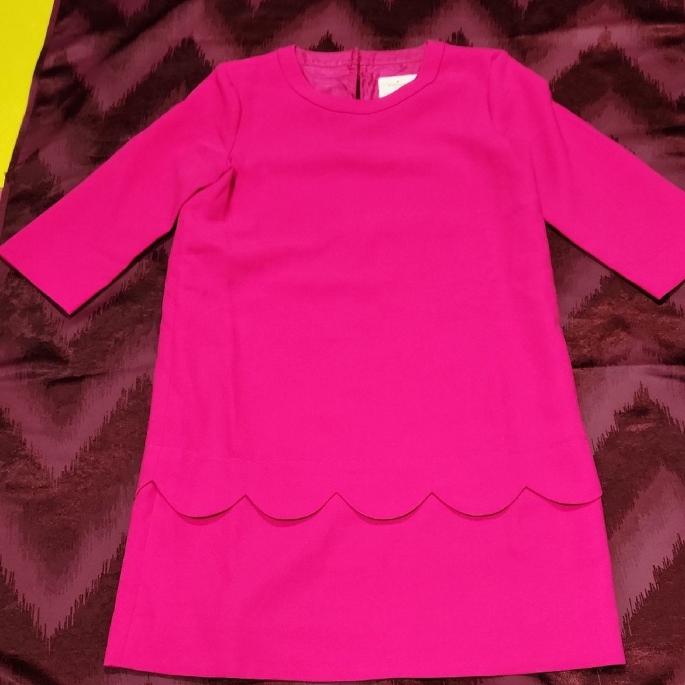 Kate Spade Pink Sheath Dress Crew Neck 3/4 Sleeves